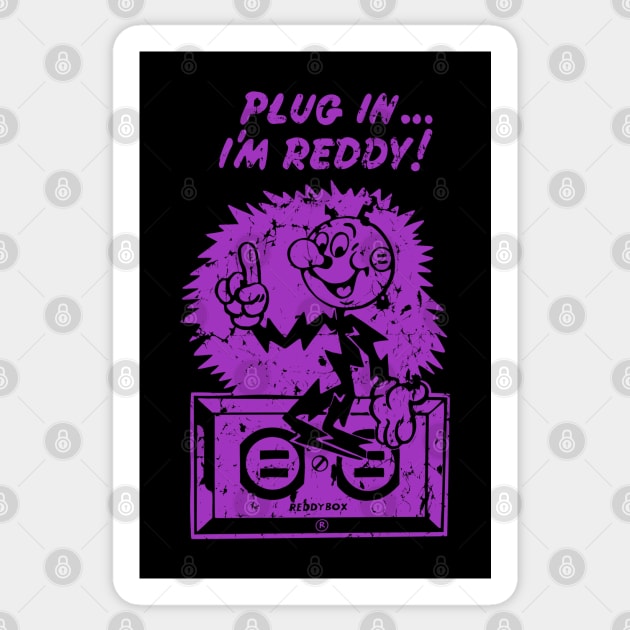 plug in reddy kilowatt distressed purple Sticker by Sayang Anak